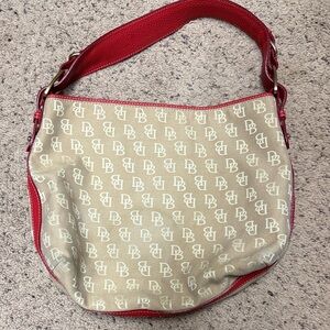 Dooney & Bourke Red and Beige Hobo Bag